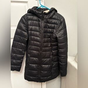 Women's S A New Day black quilted puffer hooded jacket